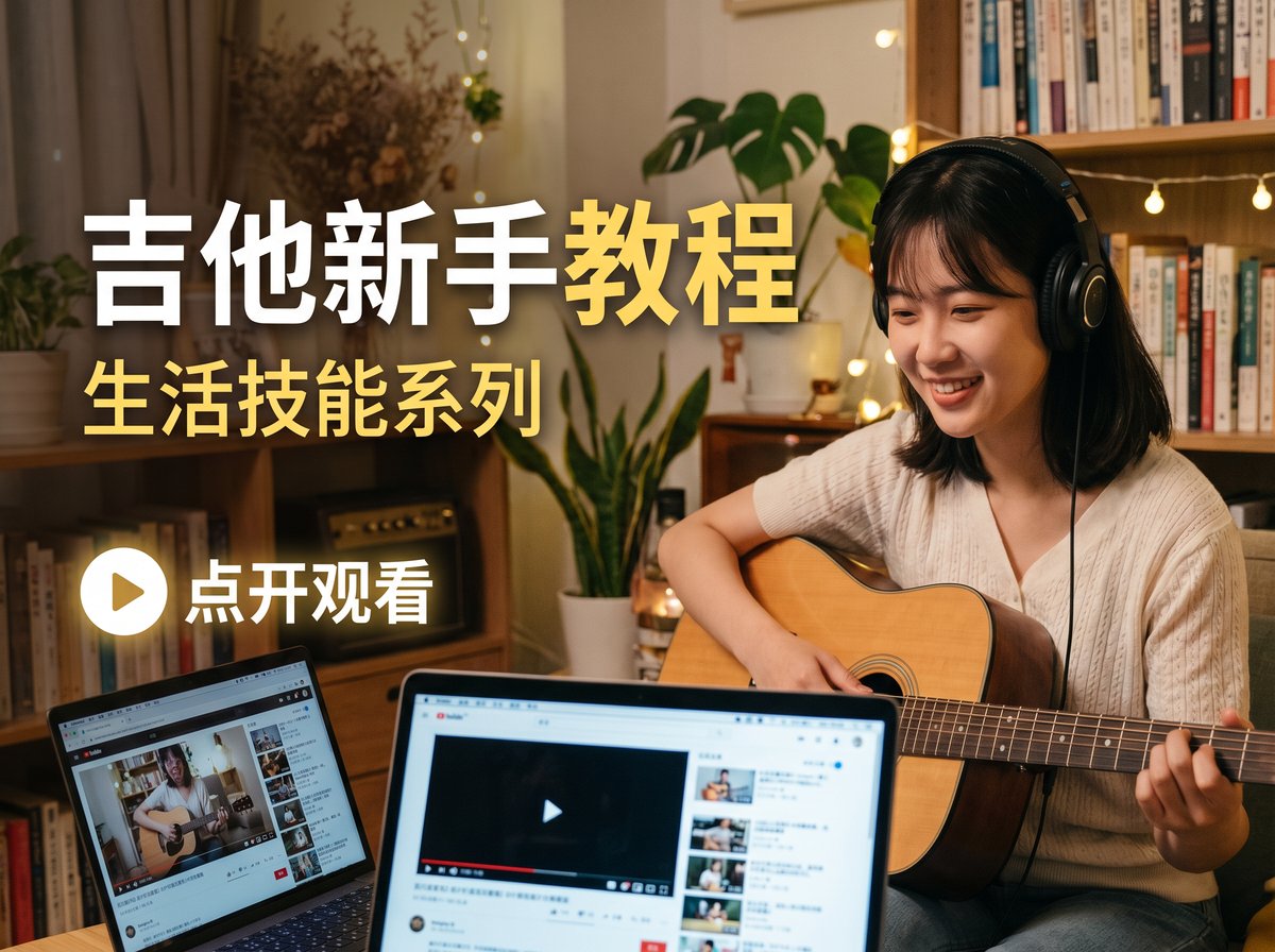 蘑菇视频音乐视频教程-吉他入门生活技能视频